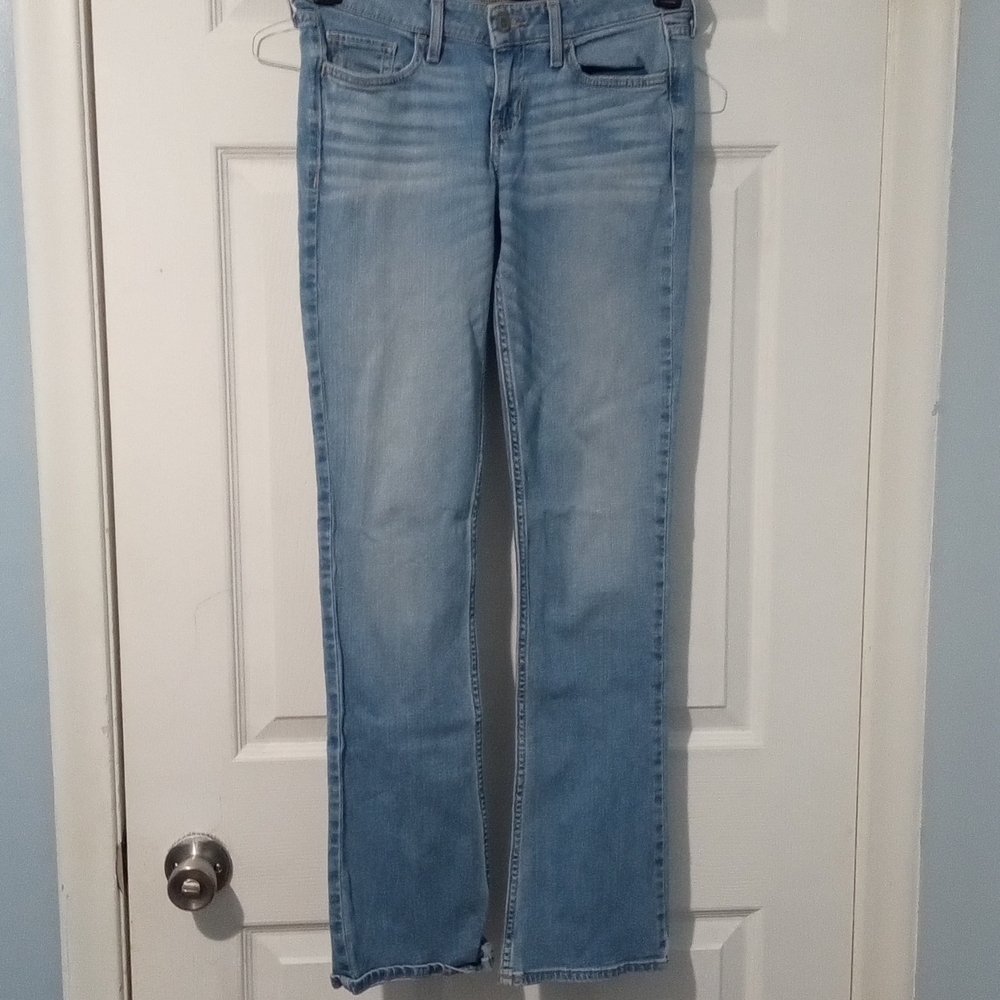 Hollister Women's Straight Leg Jeans - Light Blue